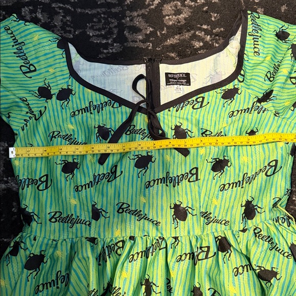 Unique Vintage × Beetlejuice Hannah Green Striped Pinup Dress ( Dress Only ) - Picture 7 of 9